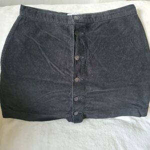 American Apparel Corduroy Black Mini Skirt